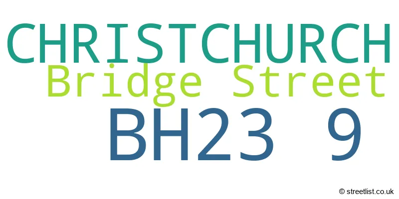 A word cloud for the BH23 9 postcode